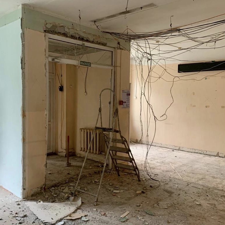 Начался капитальный ремонт взрослой поликлиники в Видном