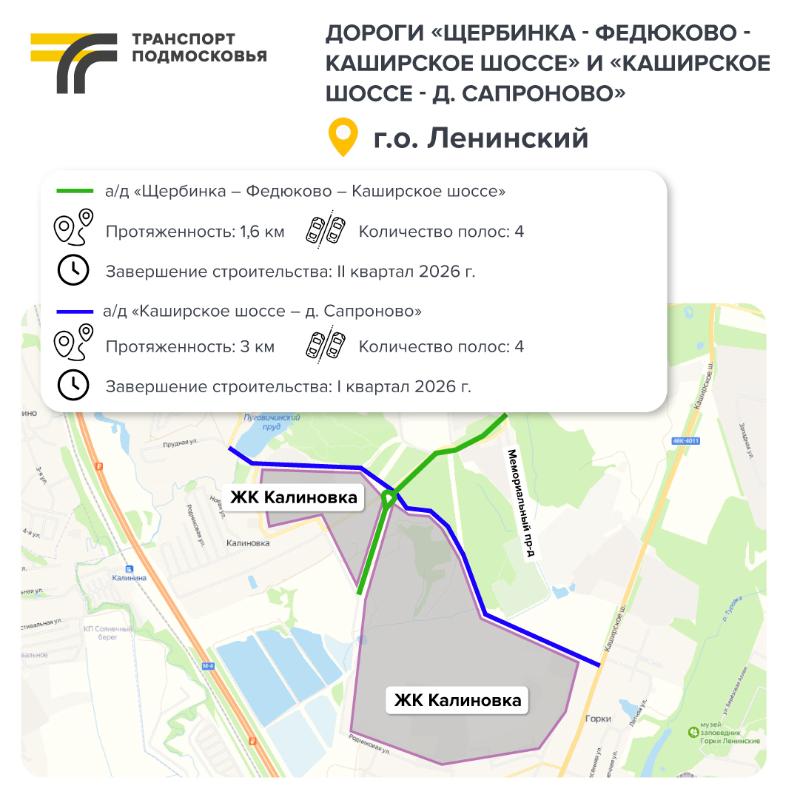 В Ленинском округе приступят к проектированию двух дорог в районе д.Калиновка